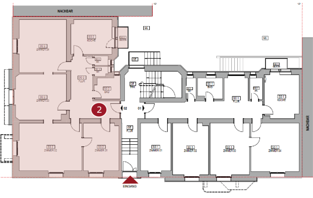 Grundrissbeispiel Hirschstraße Karlsruhe